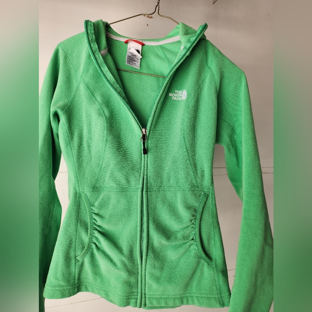 The North Face green zip up terry sweatshirt/ jacket